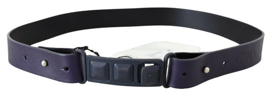 Costume National Black Leather Normal Logo Buckle Waist Belt Costume National