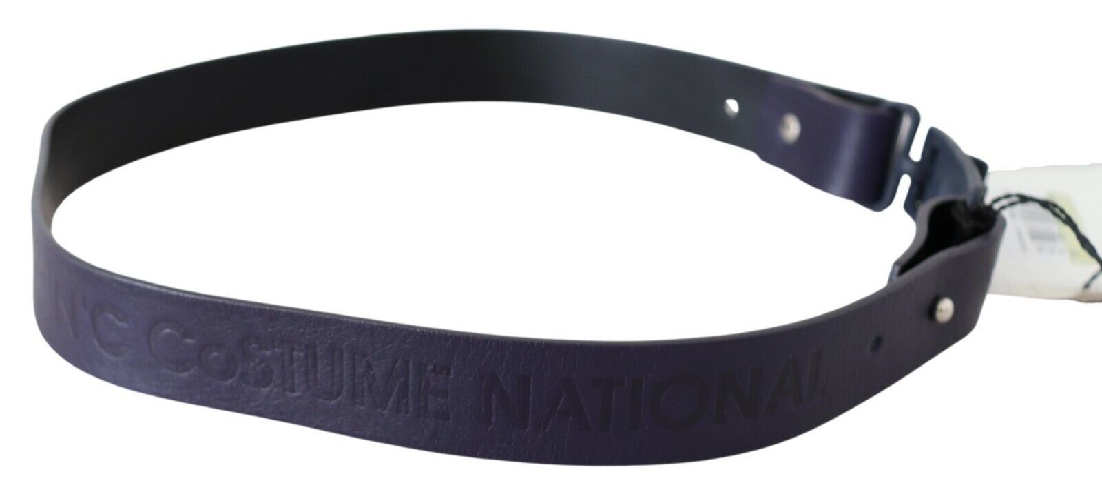 Costume National Black Leather Normal Logo Buckle Waist Belt Costume National