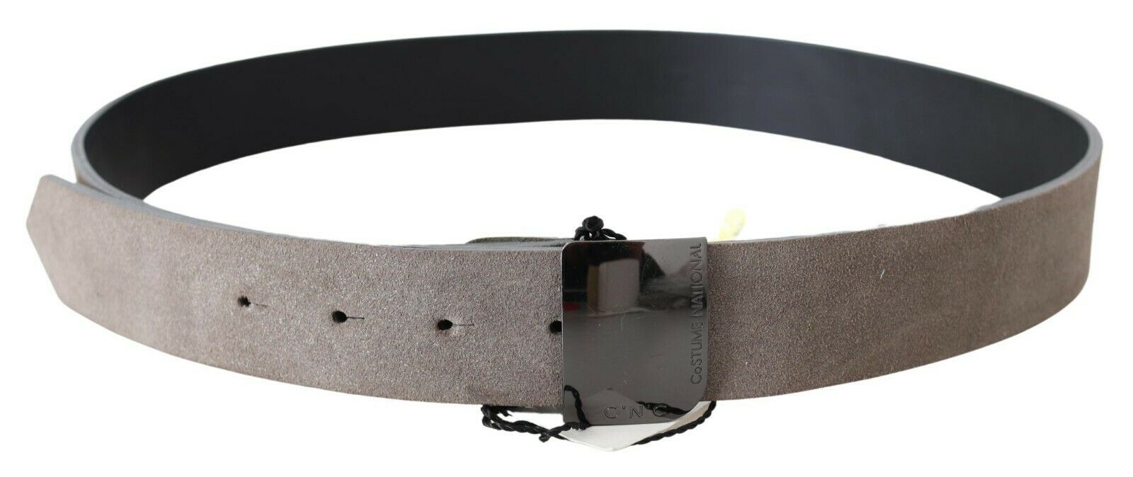 Costume National Brown Leather Square Logo Buckle Belt Costume National