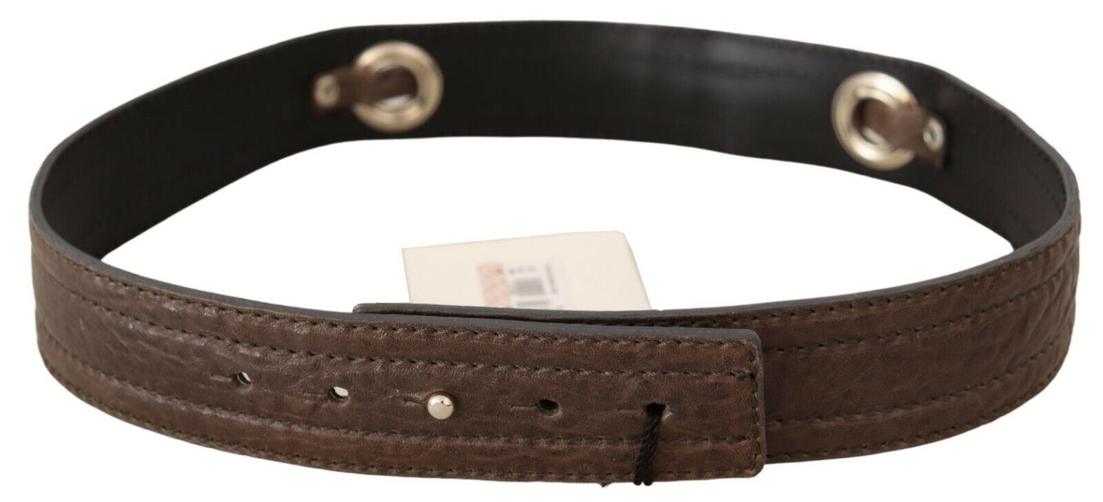 Costume National Brown Leather Silver Fastening Belt Costume National