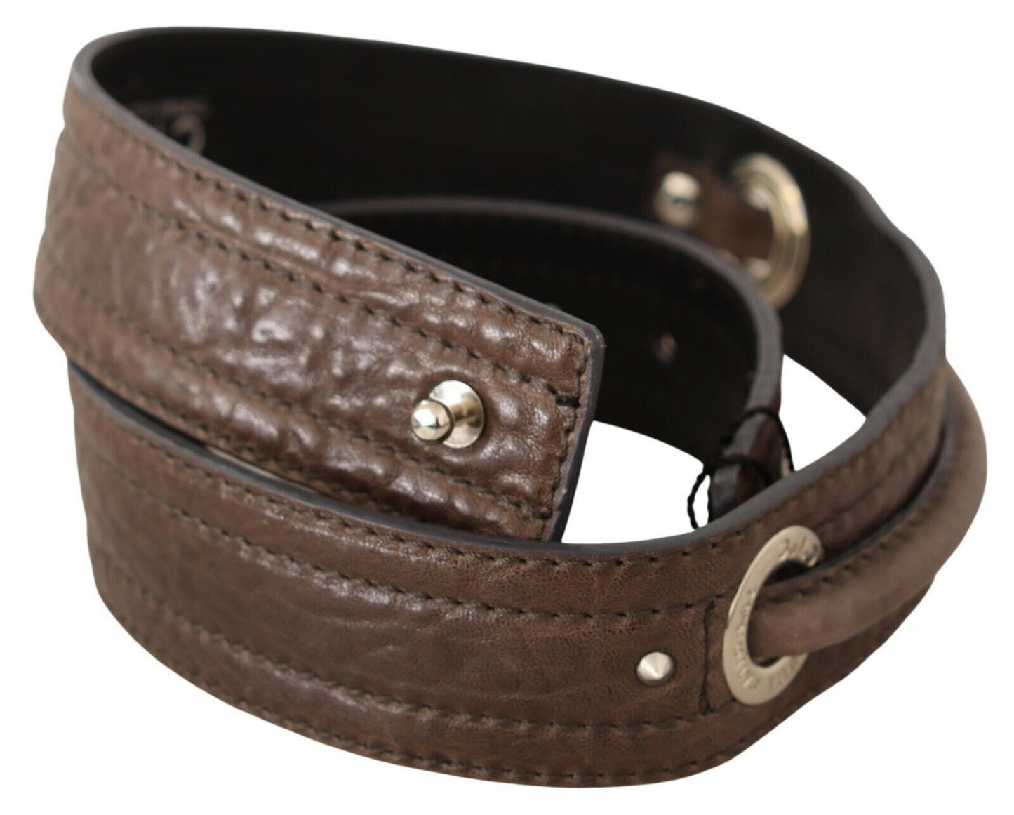 Costume National Brown Leather Silver Fastening Belt Costume National