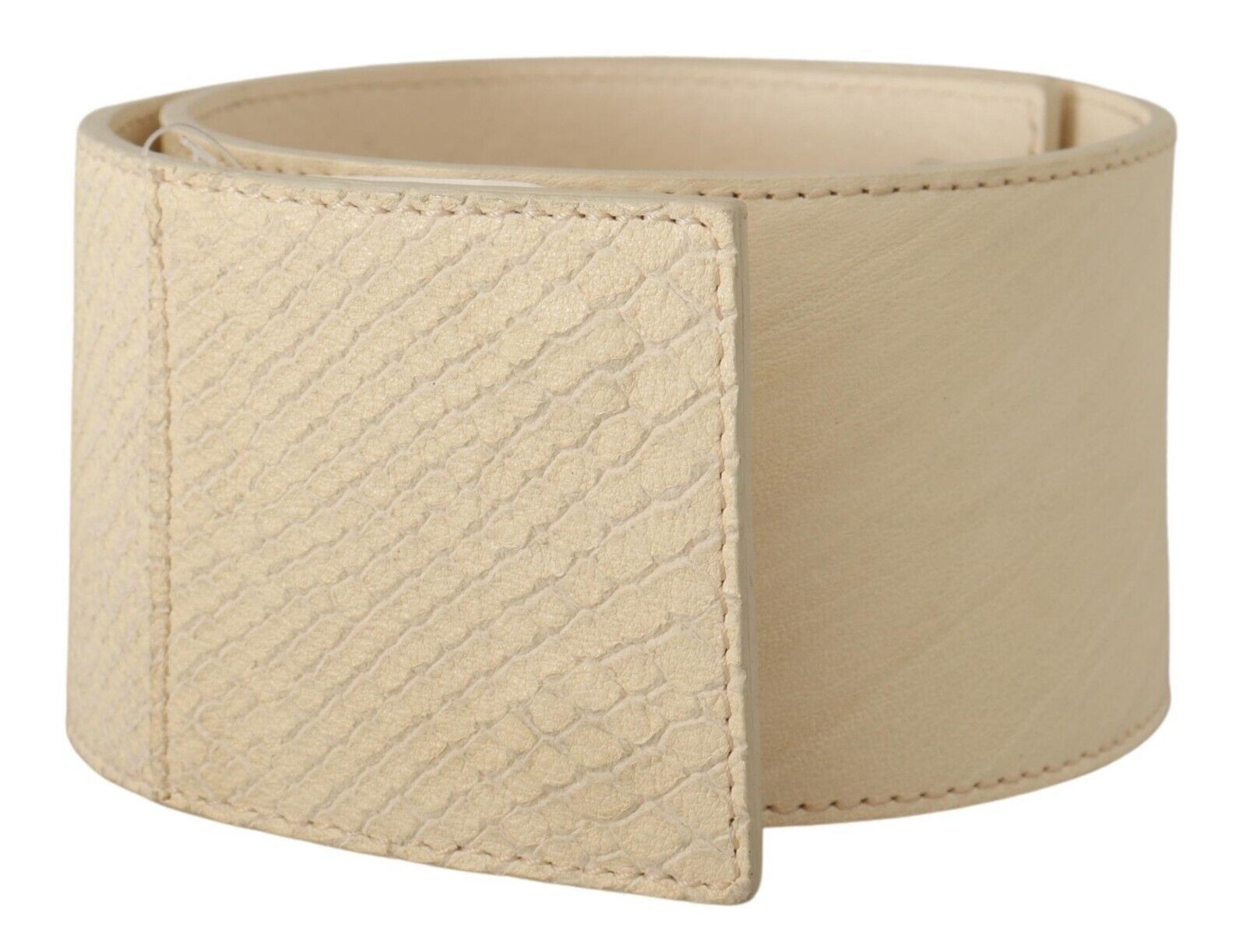 GF Ferre White Waxed Cotton Wide Fashion Belt GF Ferre