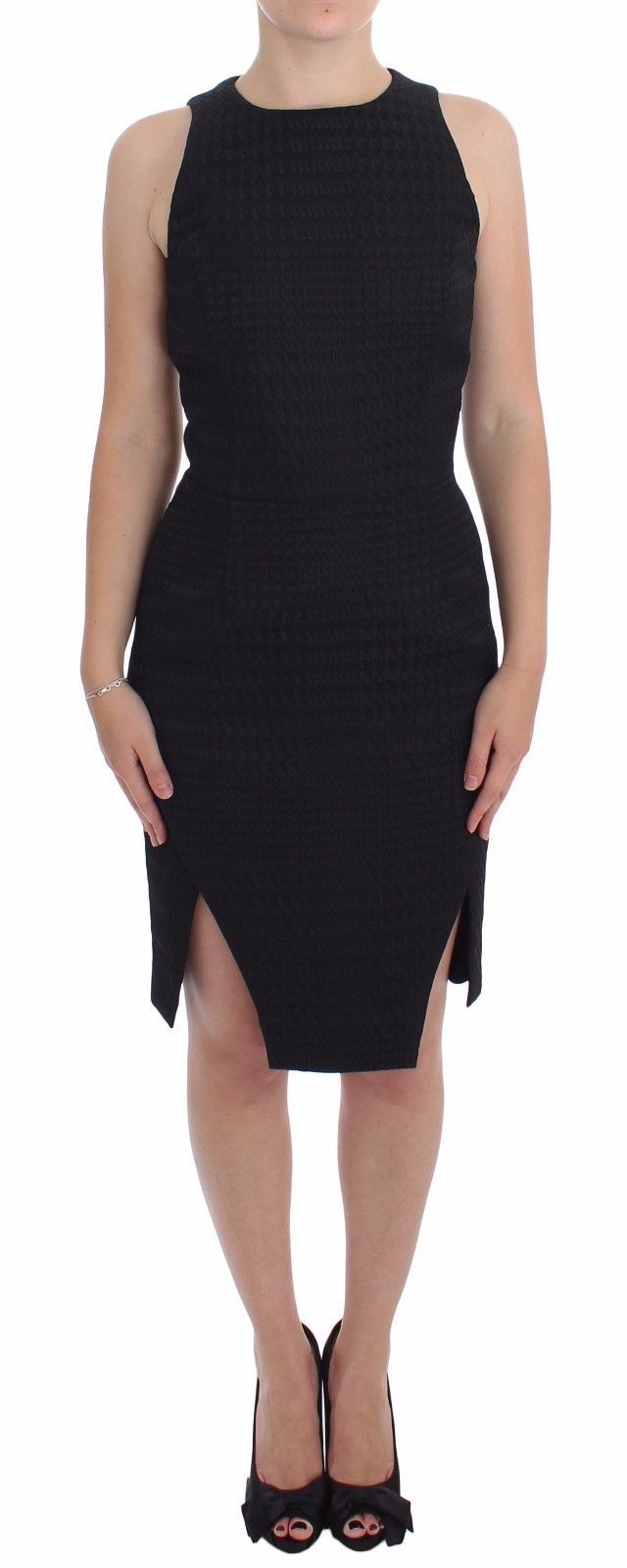 DAIZY SHELY Black Sheath Party Evening Knee Length Dress DAIZY SHELY
