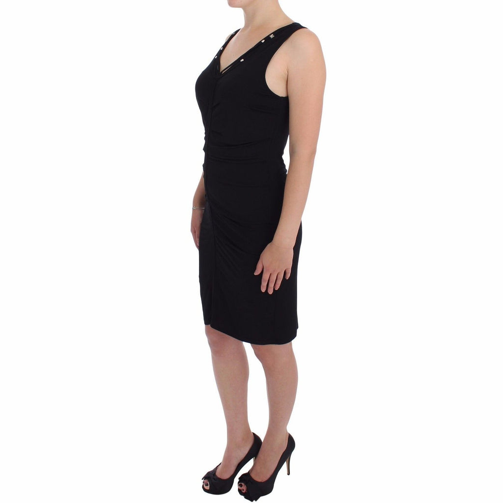 Roccobarocco Black Stretch Wiggle Pencil Sheath Bodycon Dress