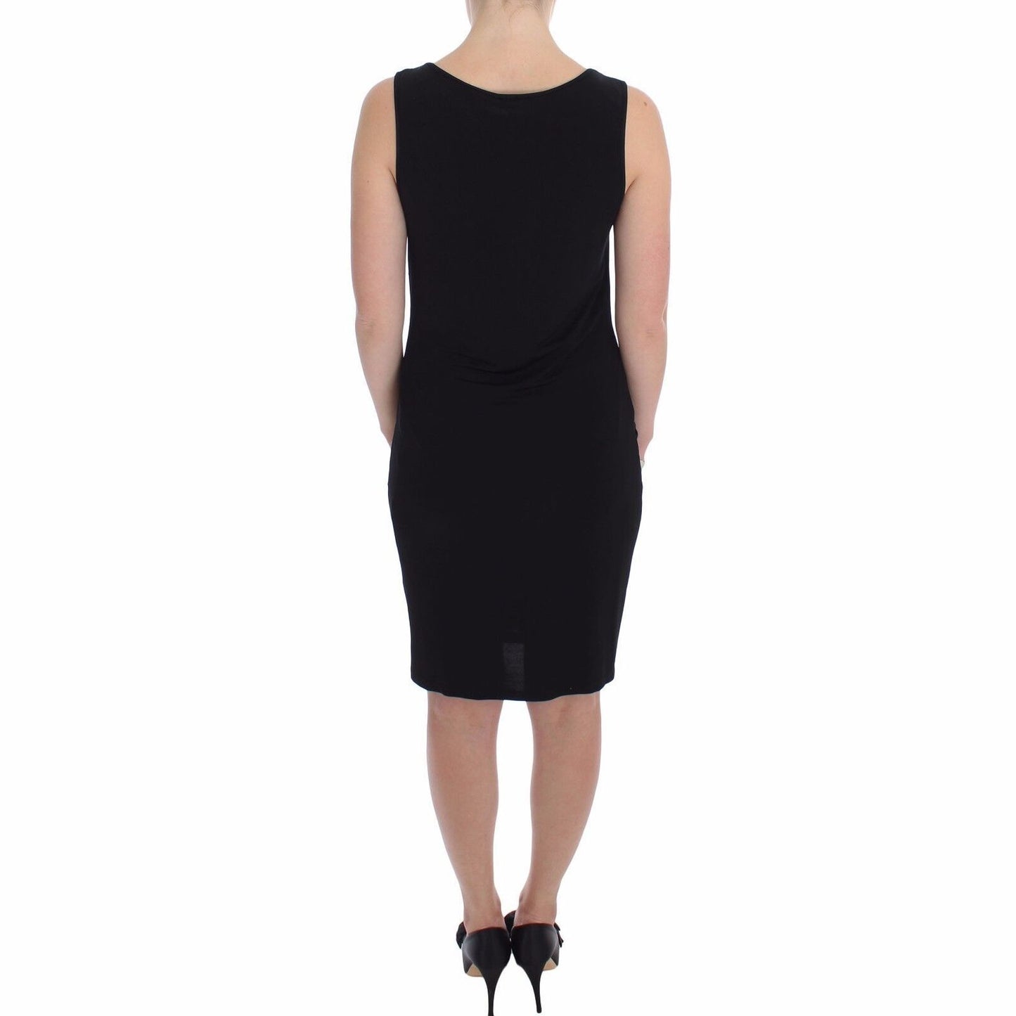 Roccobarocco Black Stretch Wiggle Pencil Sheath Bodycon Dress
