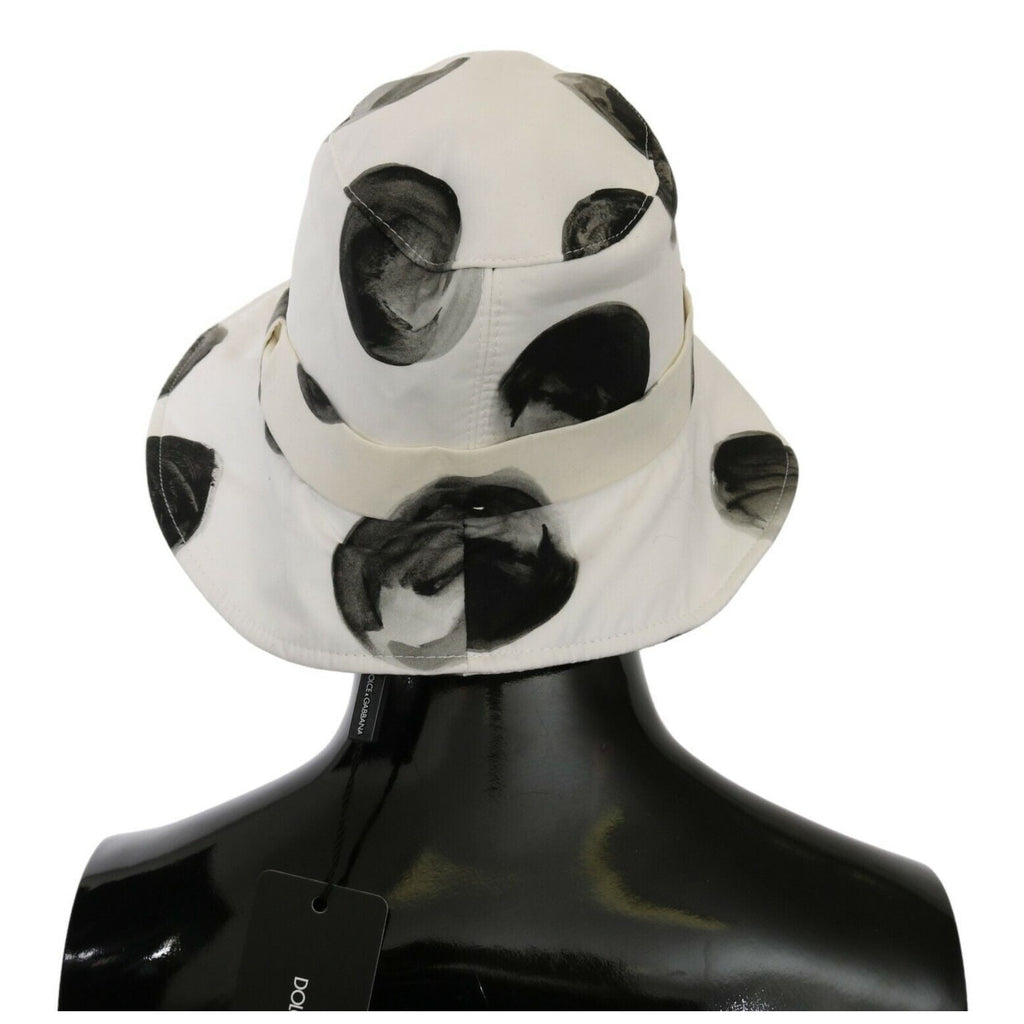 Dolce & Gabbana White Cotton Big Polka Dot Pattern Bucket Hat