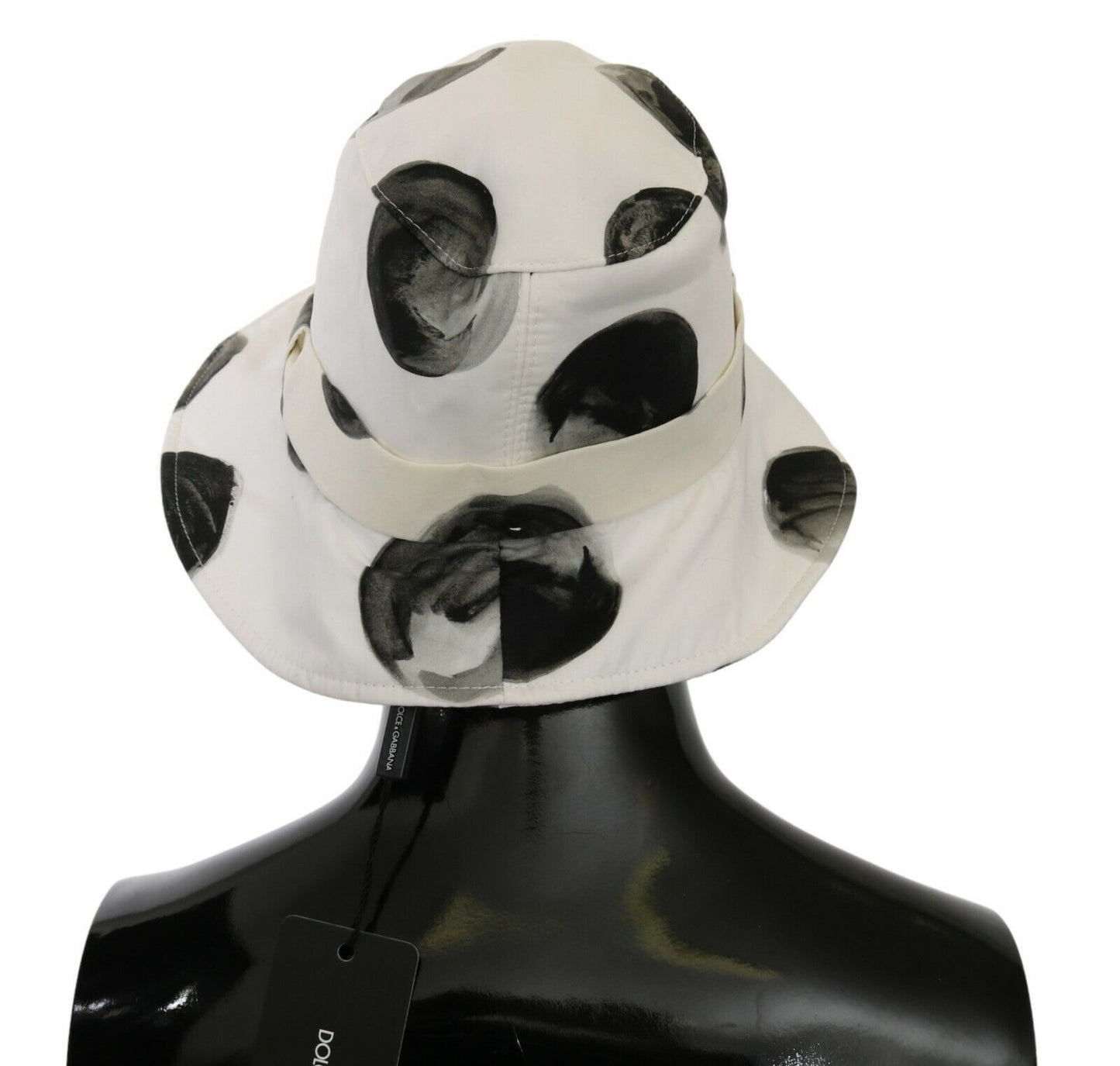 Dolce & Gabbana White Cotton Big Polka Dot Pattern Bucket Hat Dolce & Gabbana