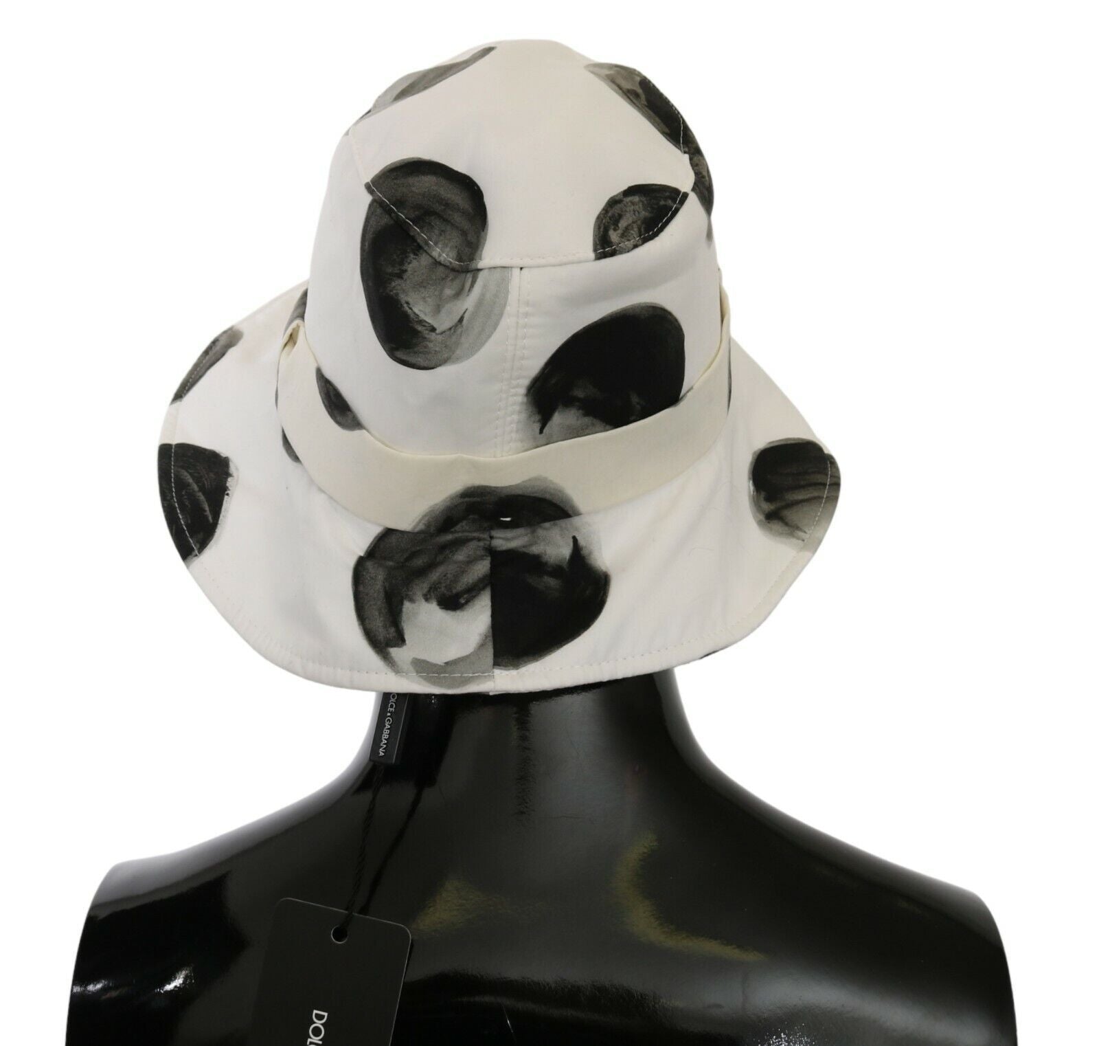 Dolce & Gabbana White Cotton Big Polka Dot Pattern Bucket Hat Dolce & Gabbana