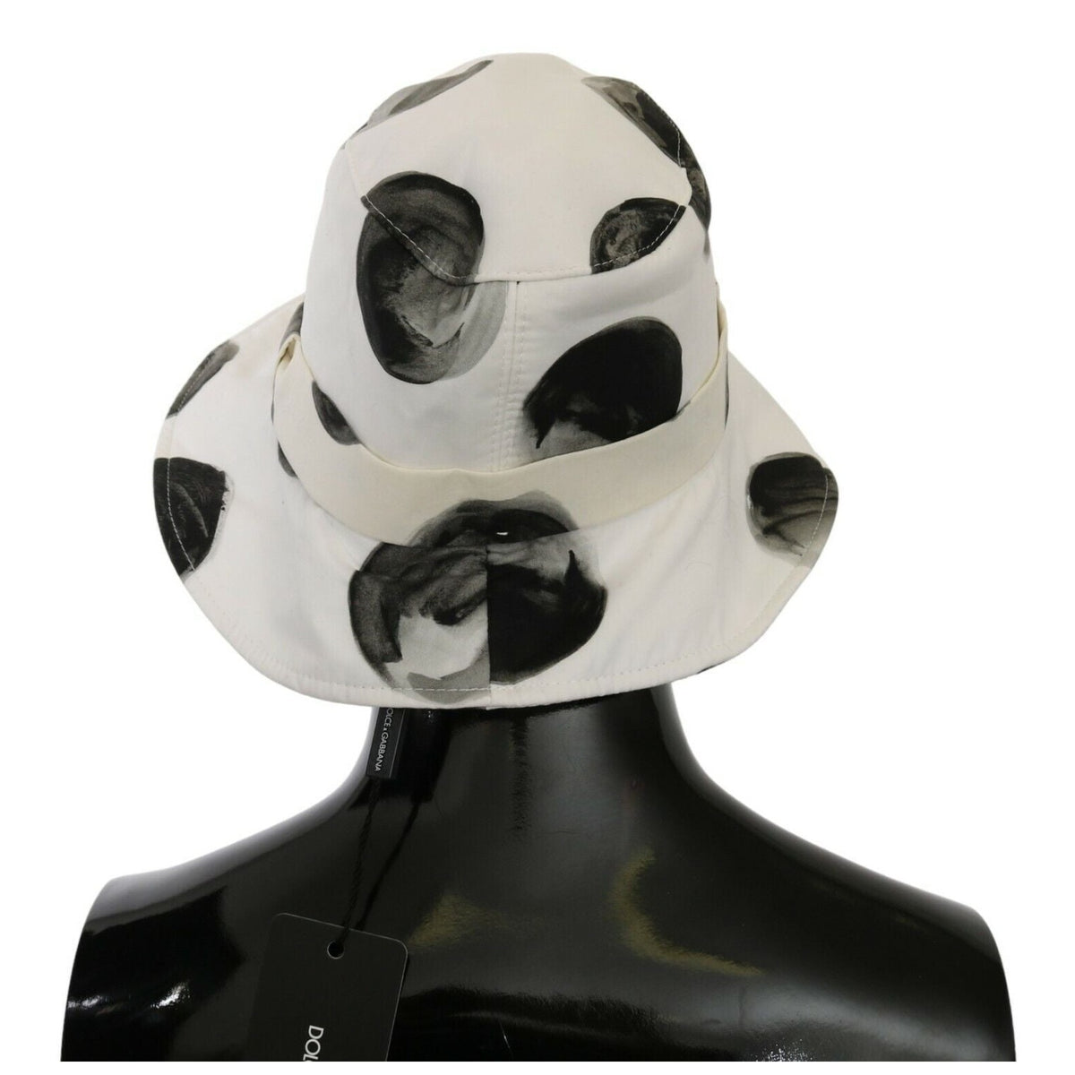 Dolce & Gabbana White Cotton Big Polka Dot Pattern Bucket Hat