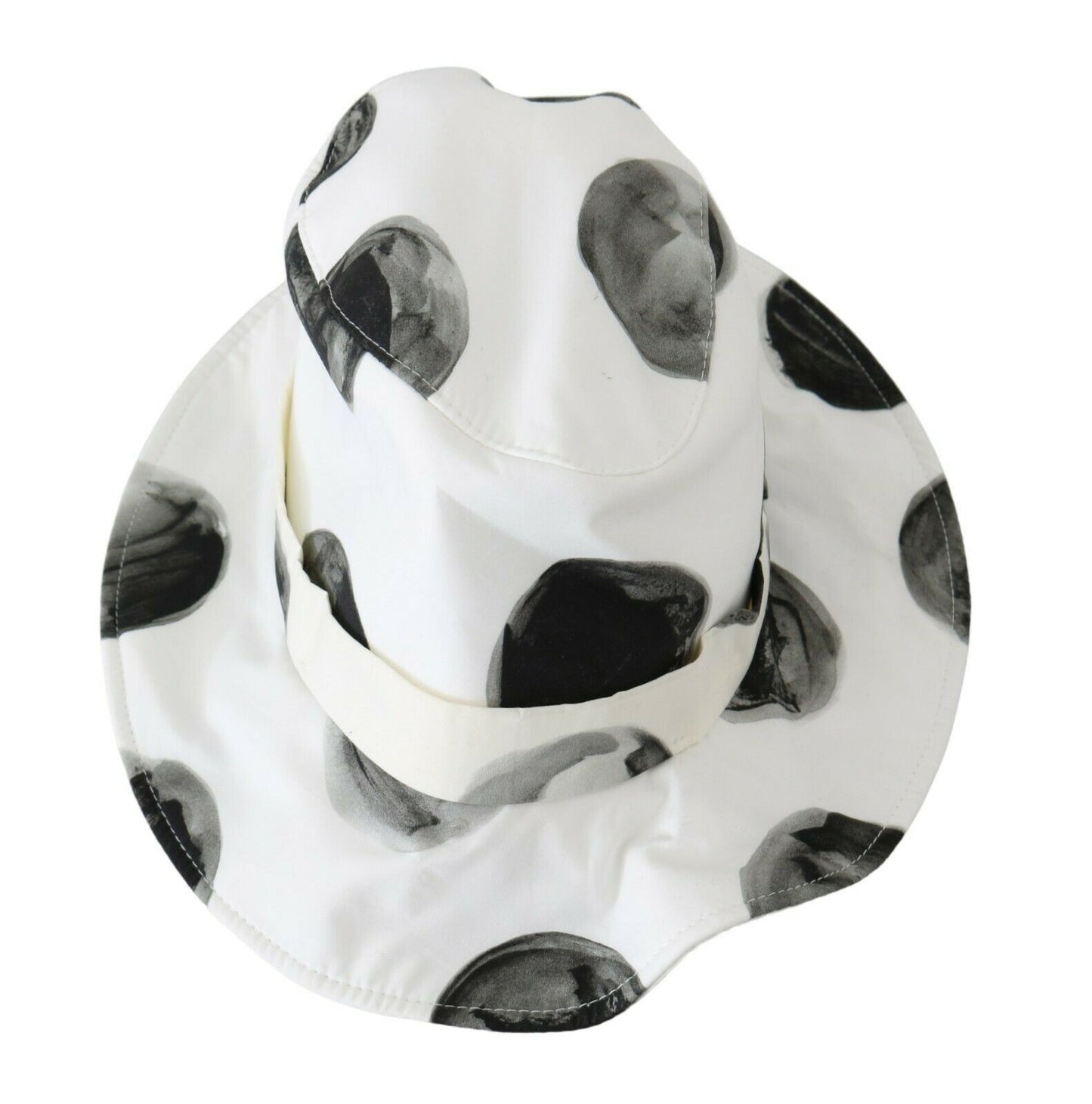 Dolce & Gabbana White Cotton Big Polka Dot Pattern Bucket Hat Dolce & Gabbana
