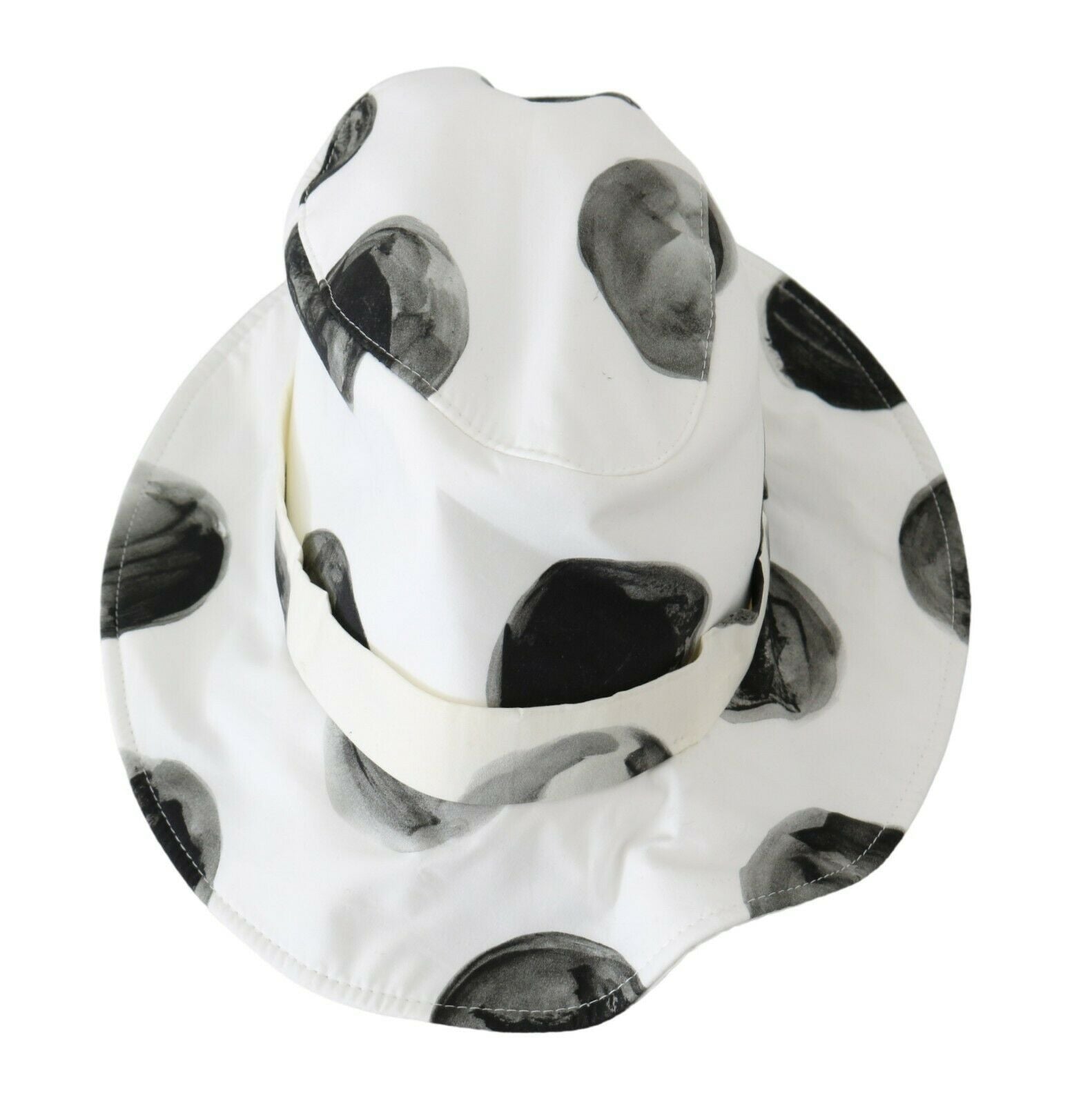 Dolce & Gabbana White Cotton Big Polka Dot Pattern Bucket Hat Dolce & Gabbana