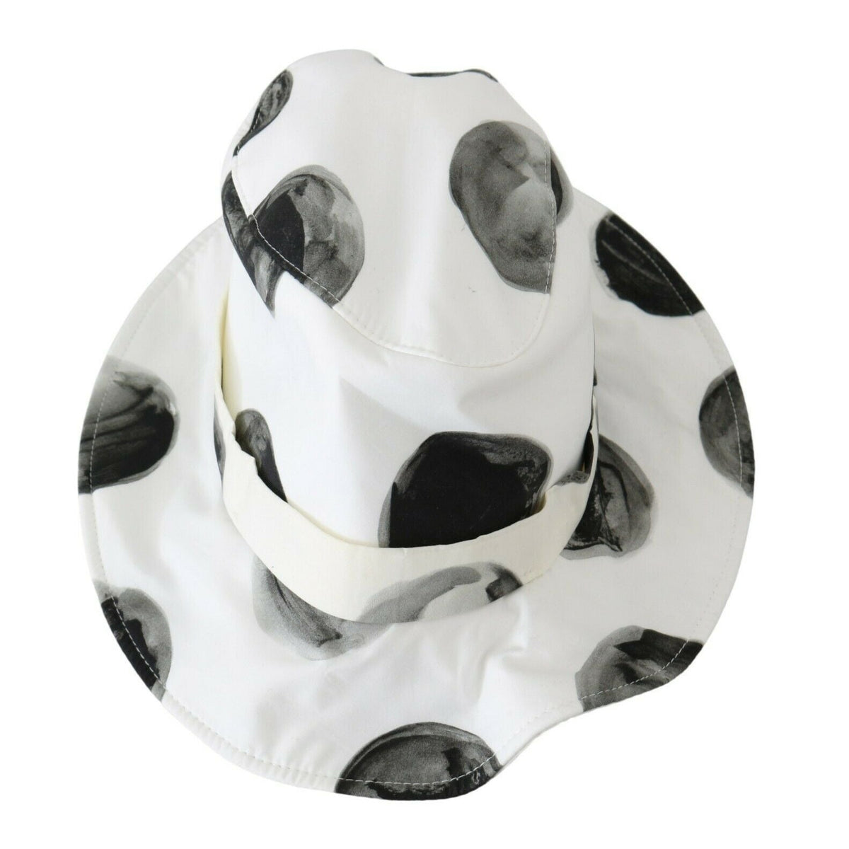 Dolce & Gabbana White Cotton Big Polka Dot Pattern Bucket Hat