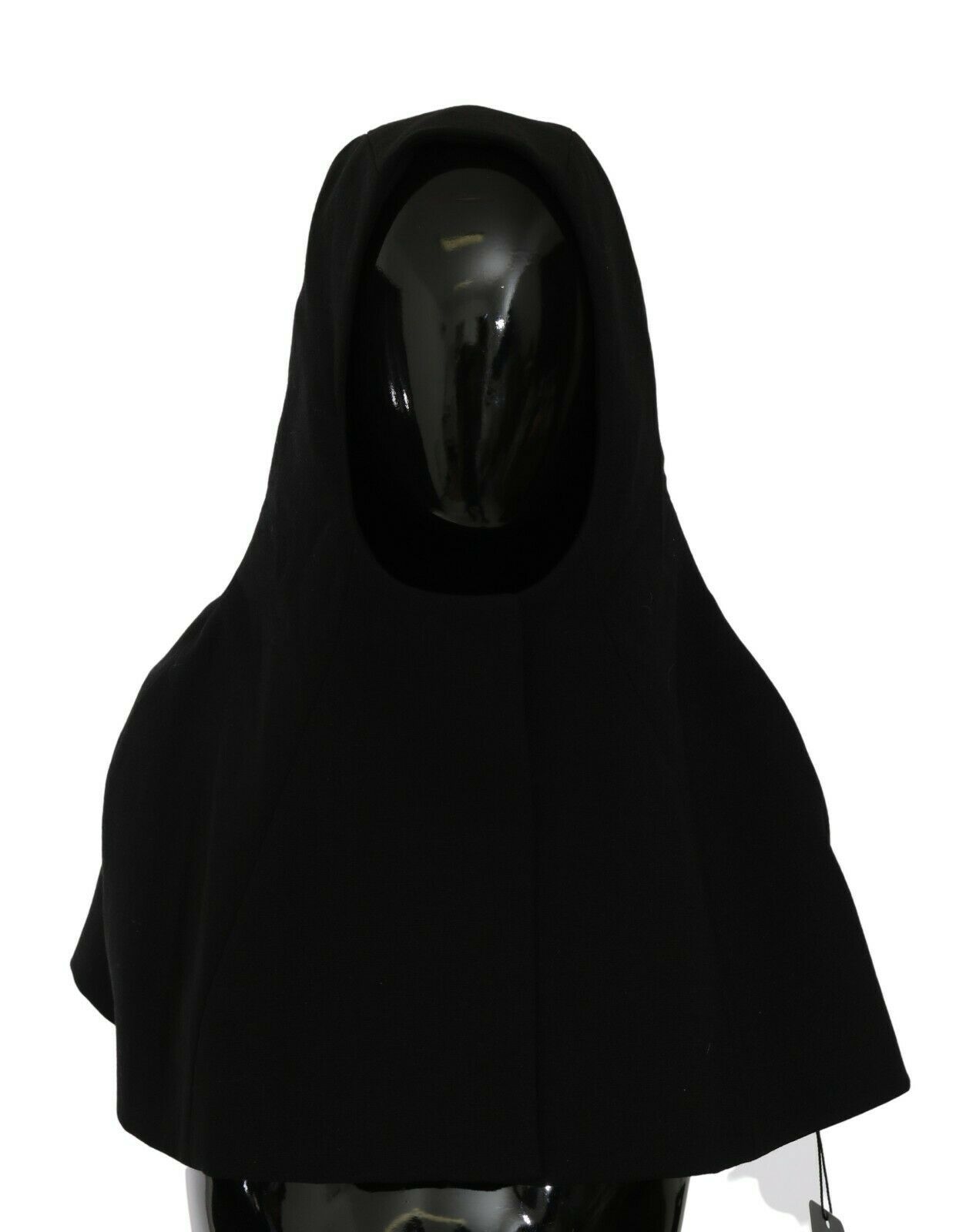 Dolce & Gabbana Black Wool Whole Head Hooded Scarf Hat Dolce & Gabbana