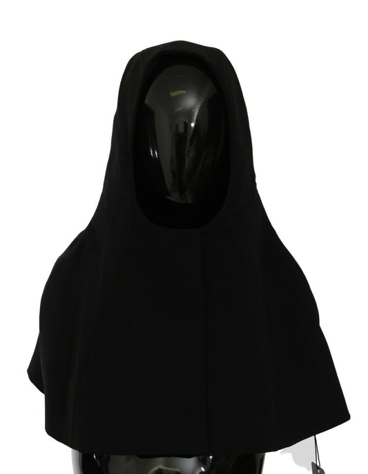 Dolce & Gabbana Black Wool Whole Head Hooded Scarf Hat Dolce & Gabbana