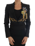 Dolce & Gabbana Black Crystal Fairy Tale Blazer Jacket