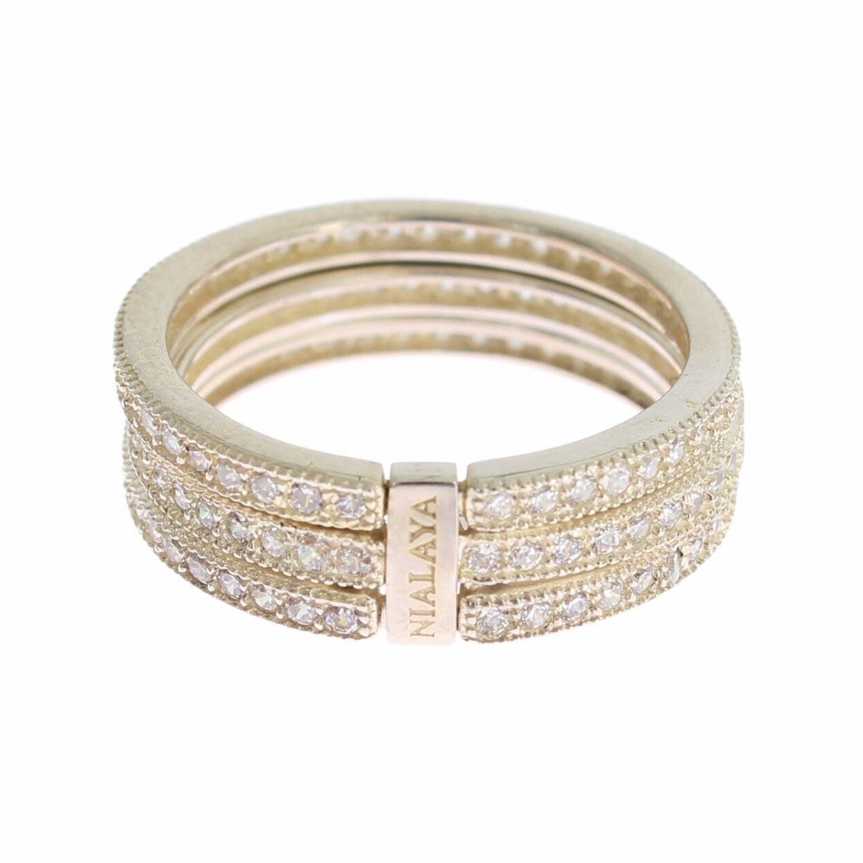 Nialaya Silver Womens Clear CZ 925 Sterling Ring Nialaya