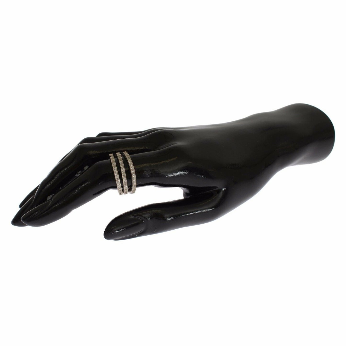 Nialaya Silver Womens Clear CZ 925 Sterling Ring Nialaya