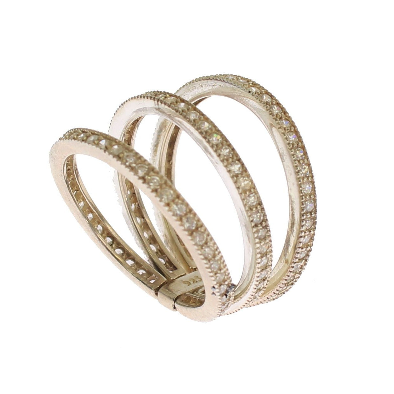 Nialaya Silver Womens Clear CZ 925 Sterling Ring Nialaya