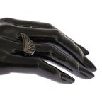 Nialaya Silver Womens Black CZ Rhodium 925 Ring