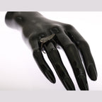 Nialaya Silver Womens Black CZ Rhodium 925 Ring