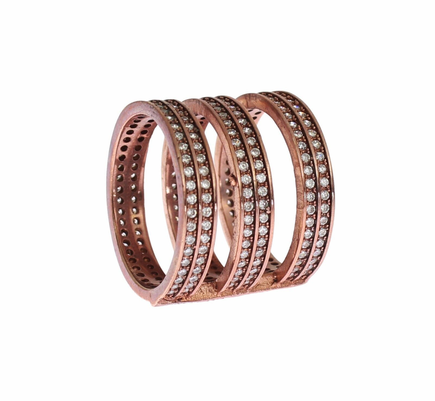 Nialaya Gold 925 Silver Clear CZ Pink Ring Nialaya
