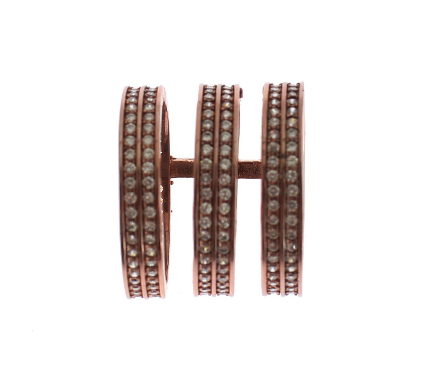 Nialaya Gold 925 Silver Clear CZ Pink Ring Nialaya