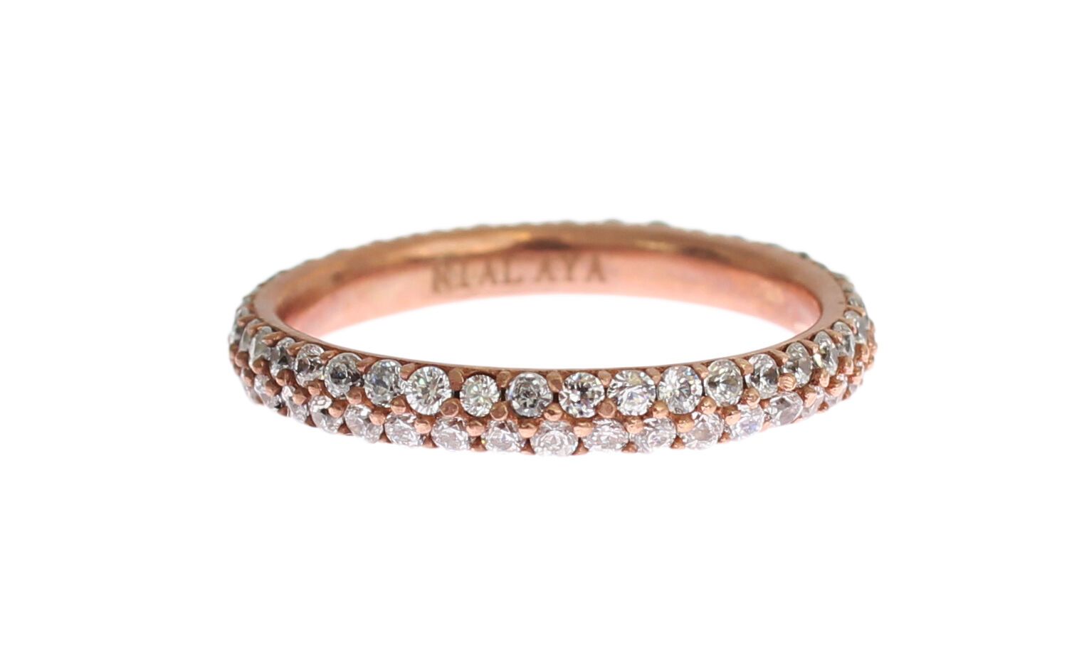Nialaya Pink Gold 925 Silver Clear CZ Ring Nialaya