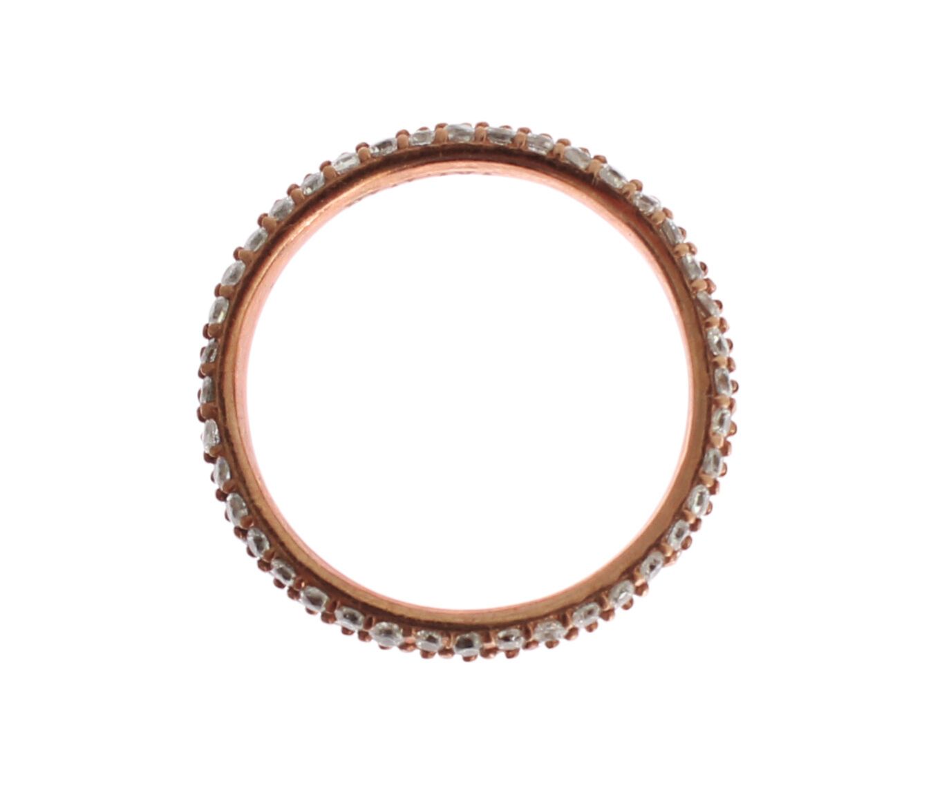 Nialaya Pink Gold 925 Silver Clear CZ Ring Nialaya