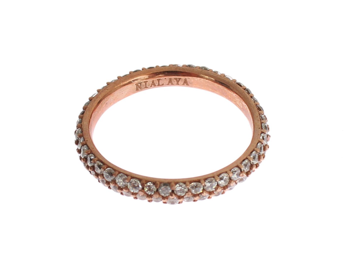 Nialaya Pink Gold 925 Silver Clear CZ Ring Nialaya