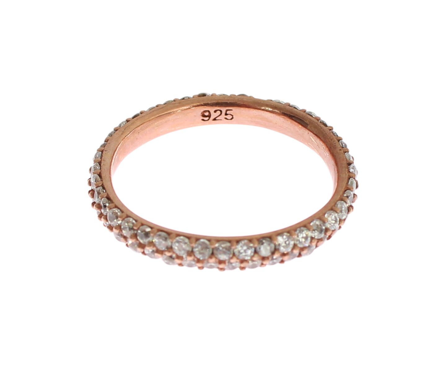 Nialaya Pink Gold 925 Silver Clear CZ Ring Nialaya