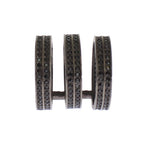 Nialaya Black CZ Rhodium 925 Silver Ring