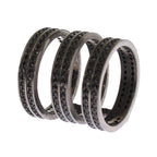 Nialaya Black CZ Rhodium 925 Silver Ring