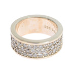 Nialaya Silver Womens CZ 925 Sterling Ring