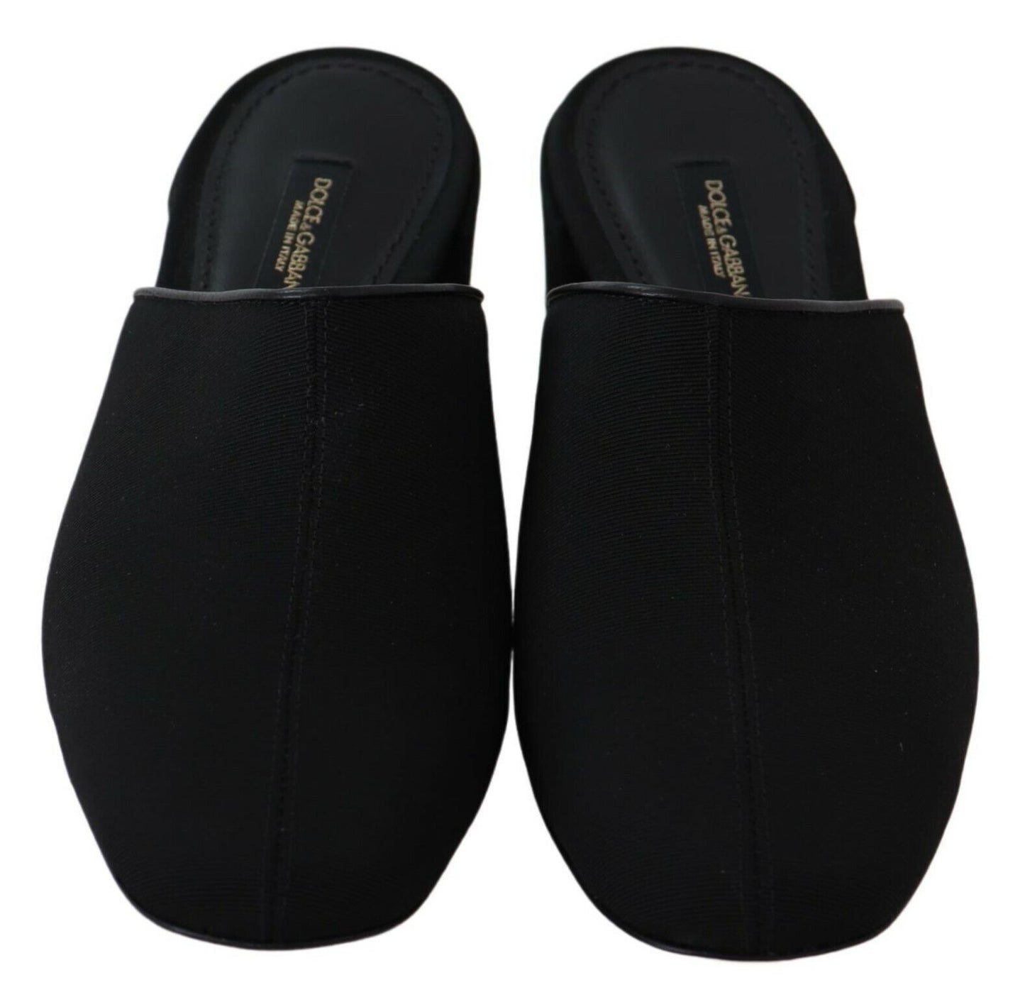 Dolce & Gabbana Black Grosgrain Slides Sandals Women Shoes Dolce & Gabbana