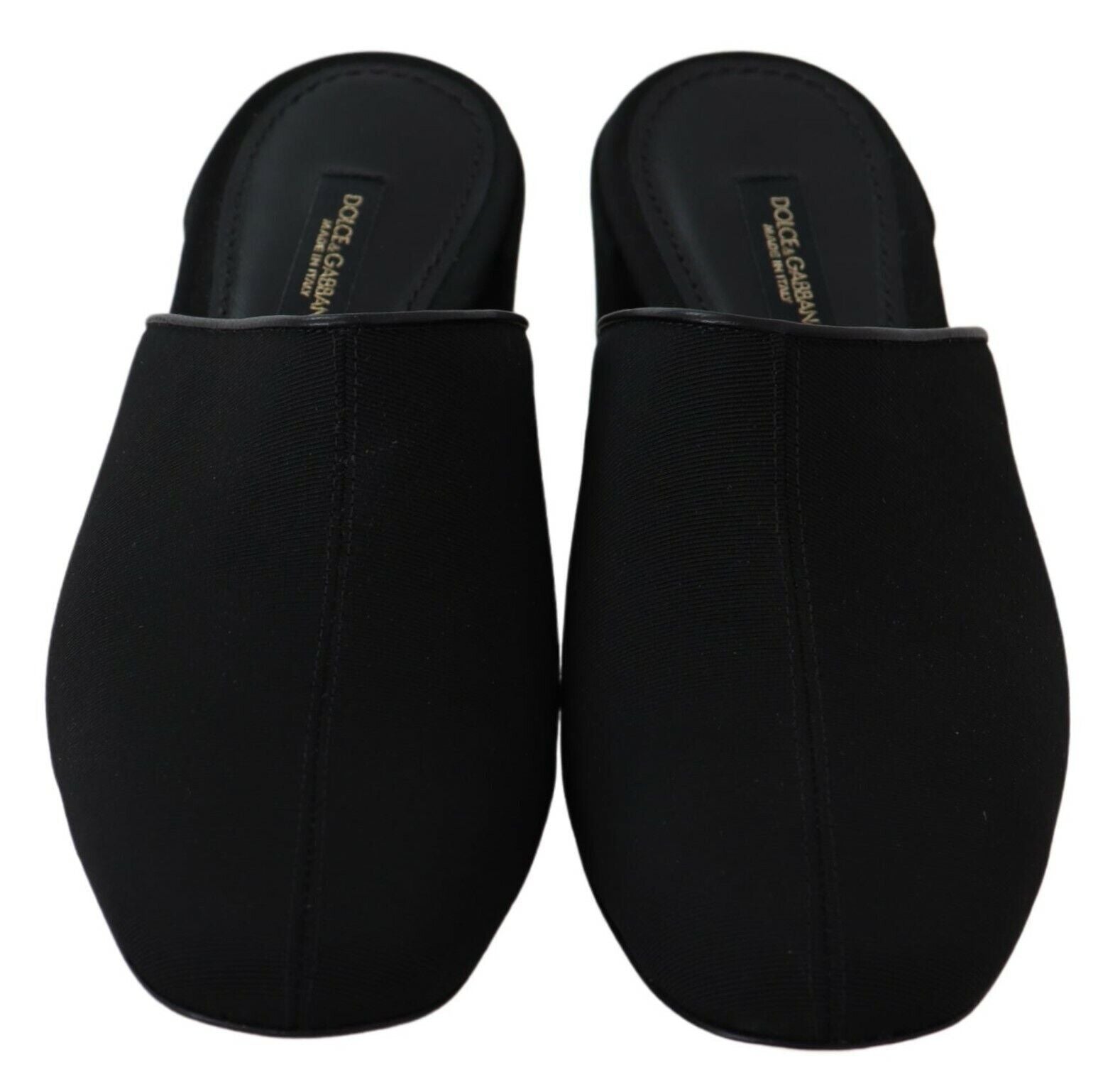 Dolce & Gabbana Black Grosgrain Slides Sandals Women Shoes Dolce & Gabbana