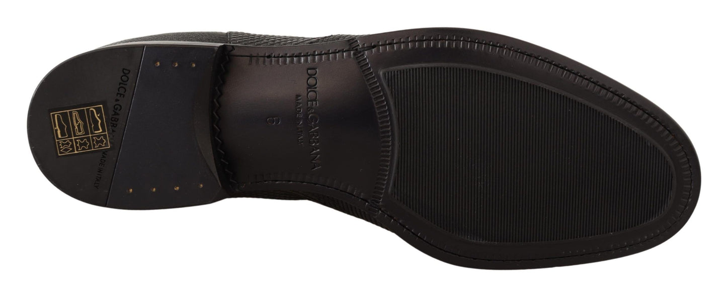 Dolce & Gabbana Black Leather Lizard Skin Ankle Boots Dolce & Gabbana