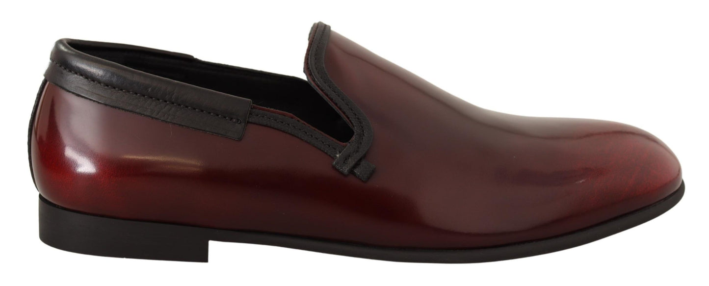 Dolce & Gabbana Bordeaux Patent Leather Dress Loafers Shoes Dolce & Gabbana
