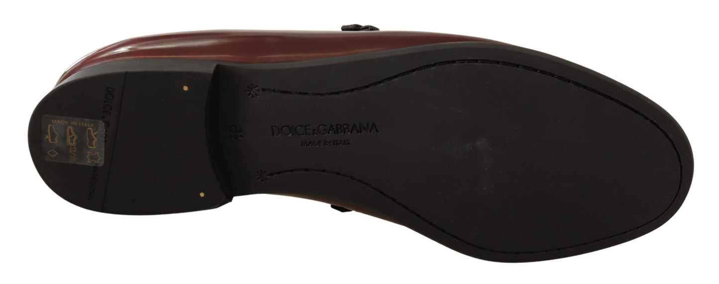 Dolce & Gabbana Bordeaux Patent Leather Dress Loafers Shoes Dolce & Gabbana