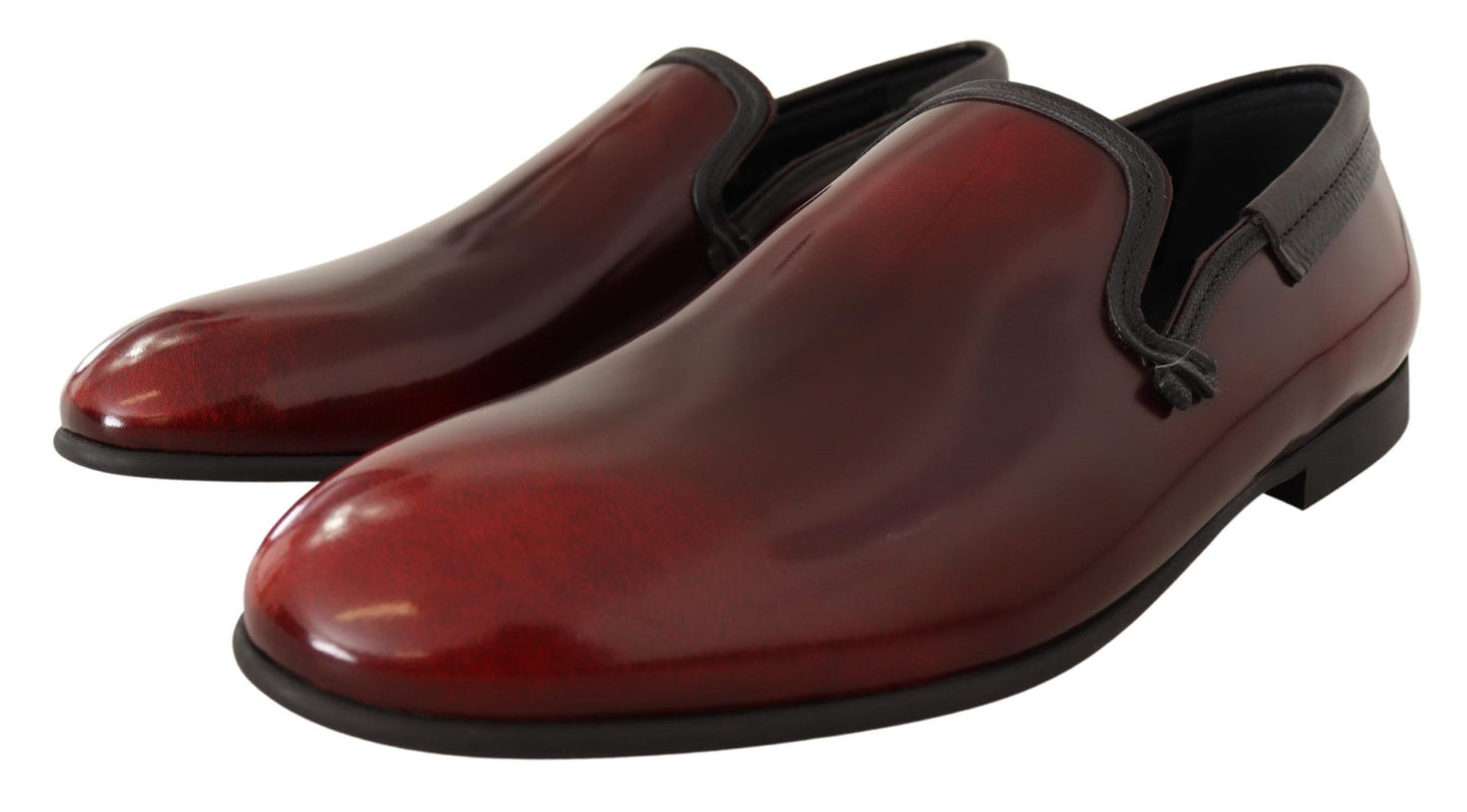 Dolce & Gabbana Bordeaux Patent Leather Dress Loafers Shoes Dolce & Gabbana