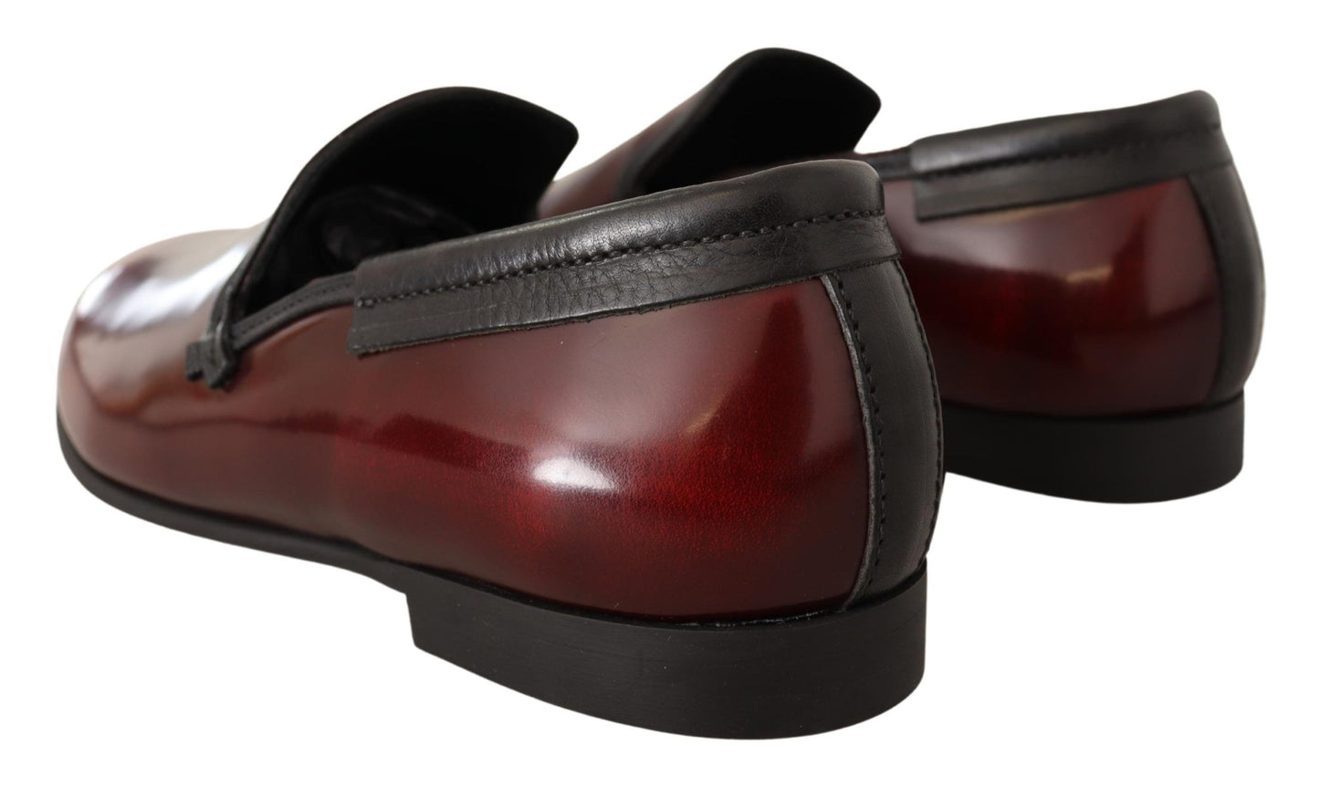 Dolce & Gabbana Bordeaux Patent Leather Dress Loafers Shoes Dolce & Gabbana