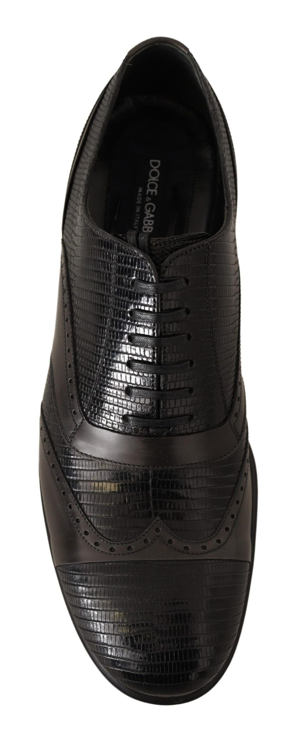 Dolce & Gabbana Brown Lizard Skin Leather Oxford Dress Shoes Dolce & Gabbana