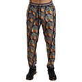 Dolce & Gabbana Multicolor Patterned Joggers Silk Pants