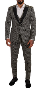 Dolce & Gabbana Dark Gray Check 3 Piece Set MARTINI Suit