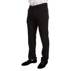 Domenico Tagliente Black Polyester Slim 2 Piece Set TAGLIENTE Suit