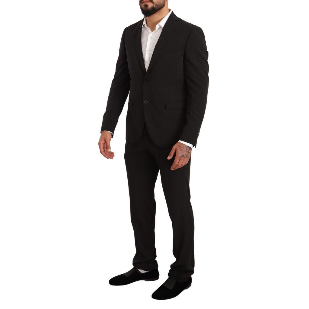 Domenico Tagliente Black Polyester Slim 2 Piece Set TAGLIENTE Suit