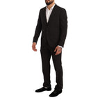 Domenico Tagliente Black Polyester Slim 2 Piece Set TAGLIENTE Suit