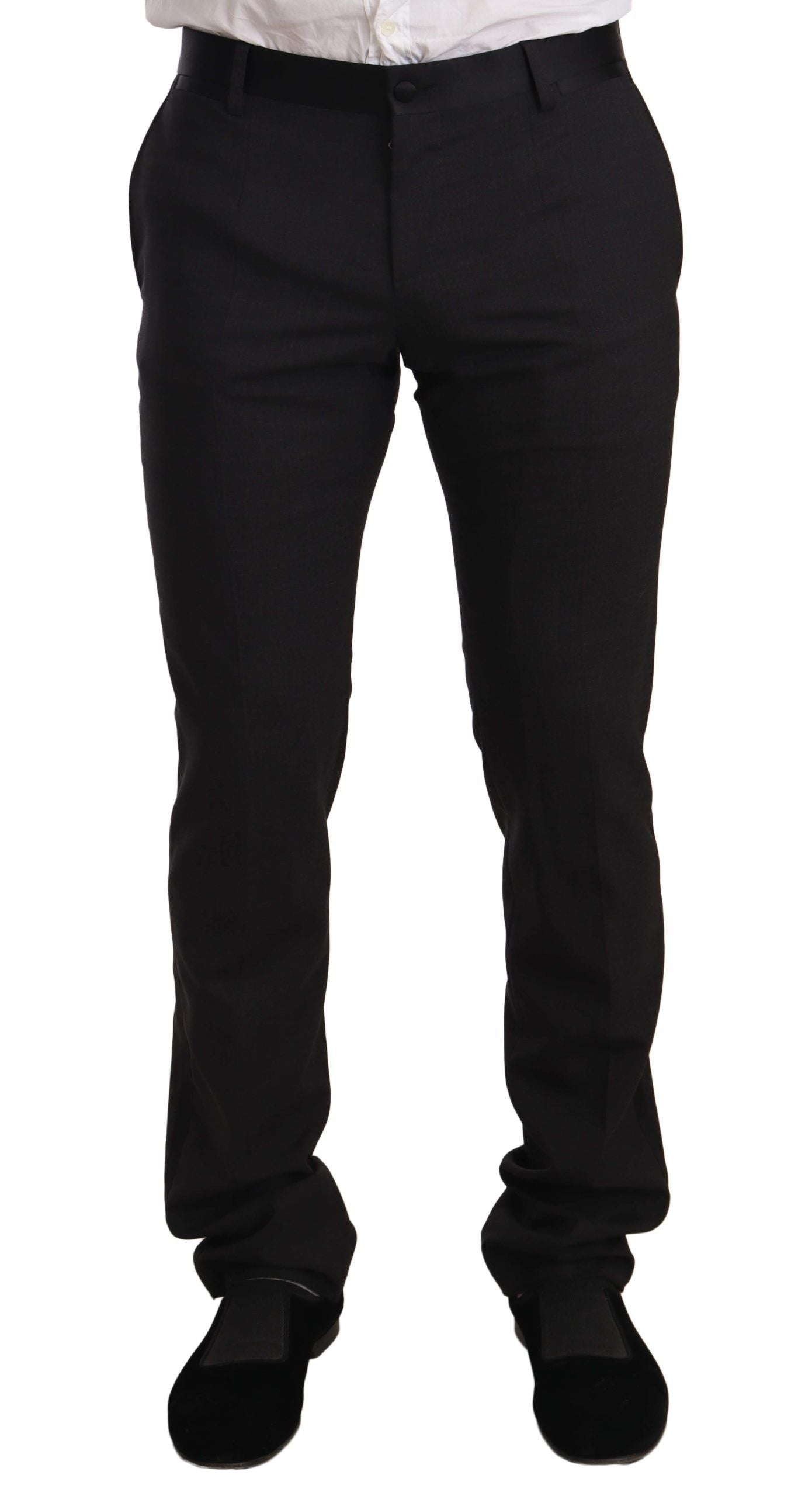 Dolce & Gabbana Blue Velvet Cotton Slim Fit Smoking Suit Dolce & Gabbana