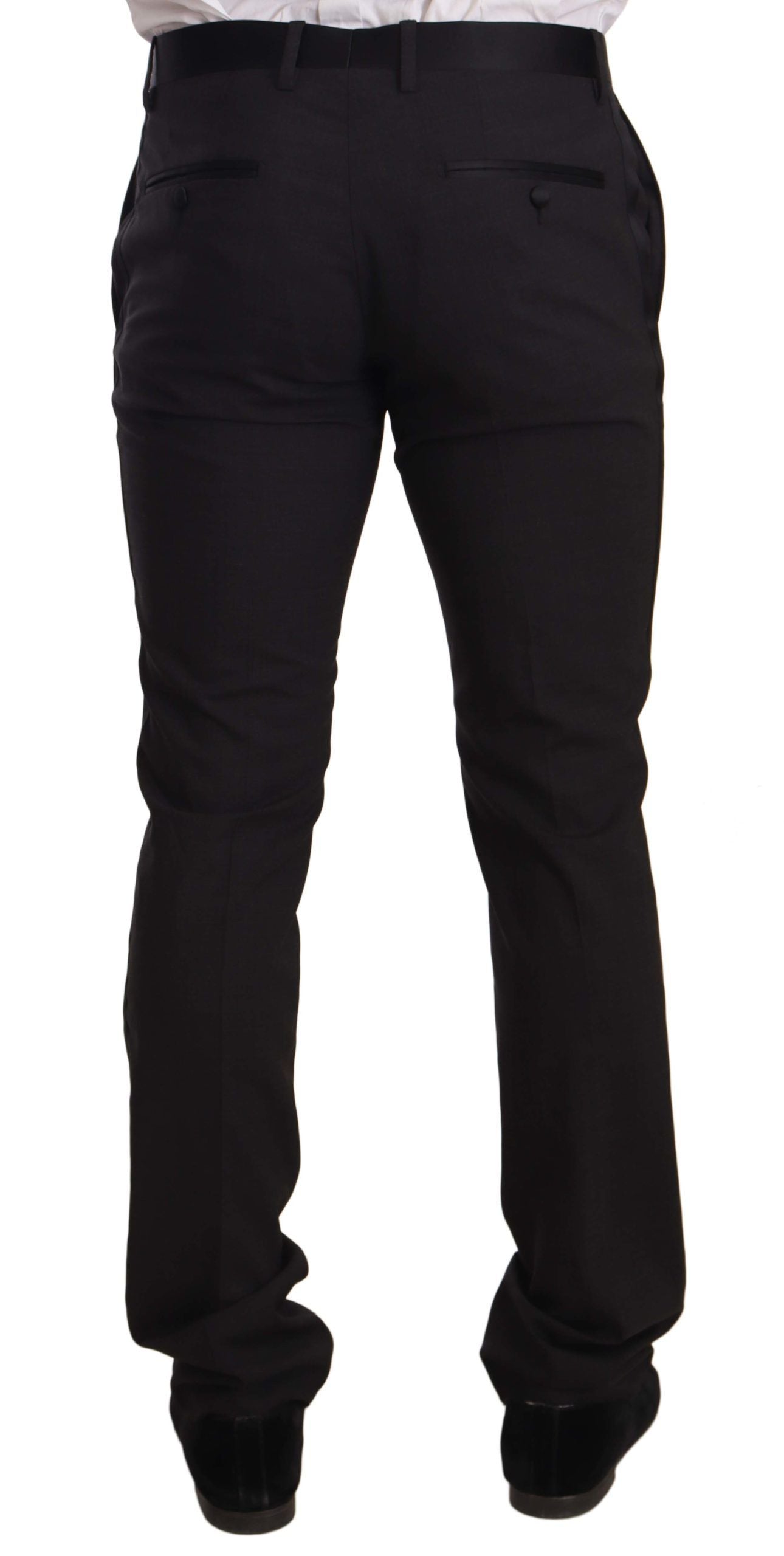 Dolce & Gabbana Blue Velvet Cotton Slim Fit Smoking Suit Dolce & Gabbana