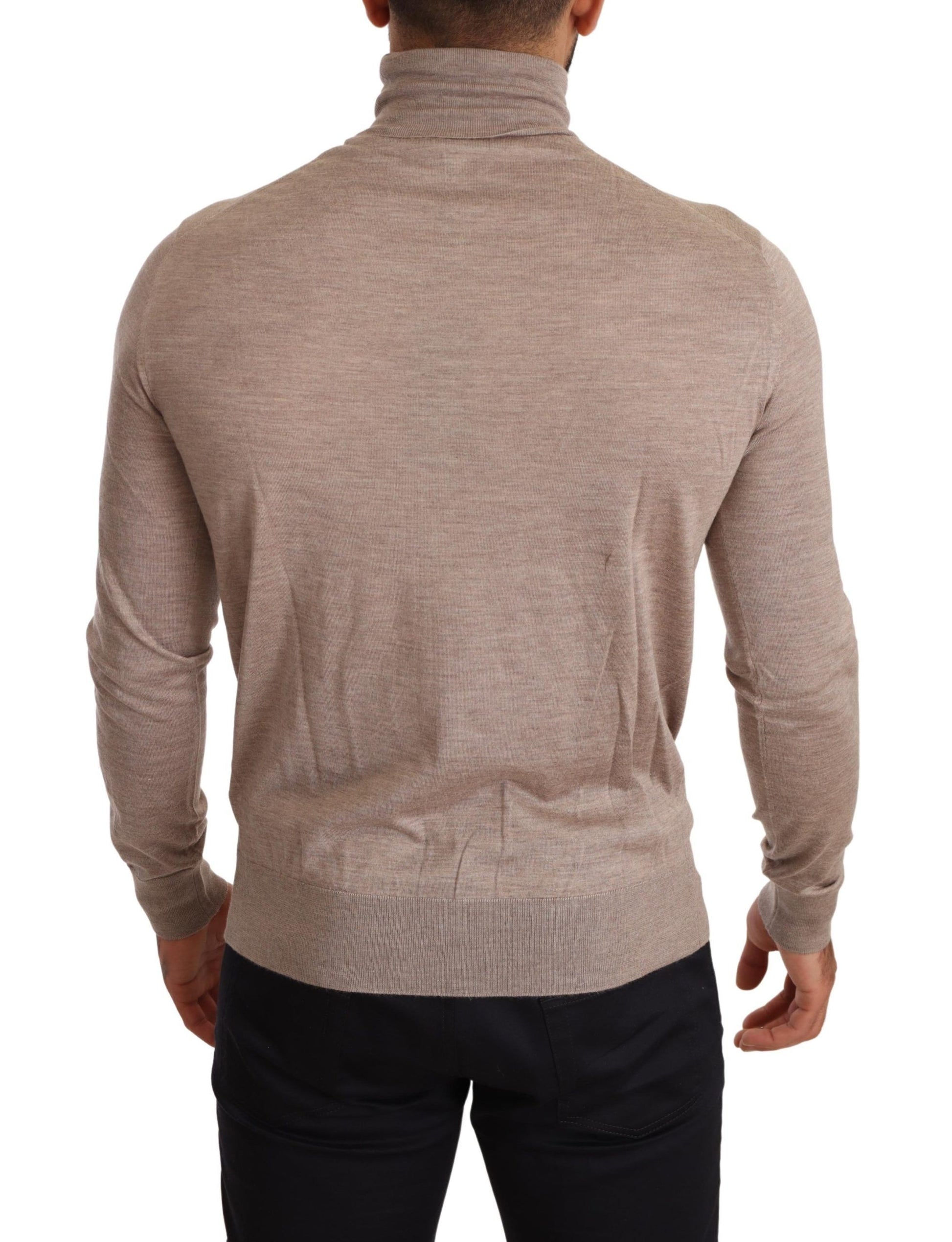 Dolce & Gabbana Beige Cashmere Turtleneck Pullover Sweater Dolce & Gabbana