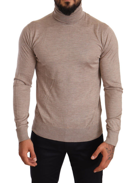 Dolce & Gabbana Beige Cashmere Turtleneck Pullover Sweater Dolce & Gabbana